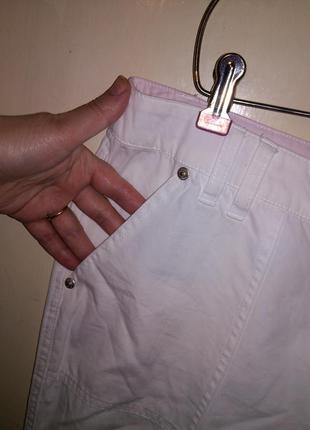 Белые,натуральные,стрейч,укороченные брюки-капри,с кучей карманов,большого размера9 фото