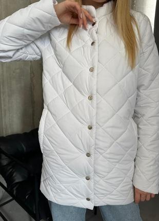 Весняна стьобана матова куртка на кнопках, жіноча куртка на весну демі4 фото