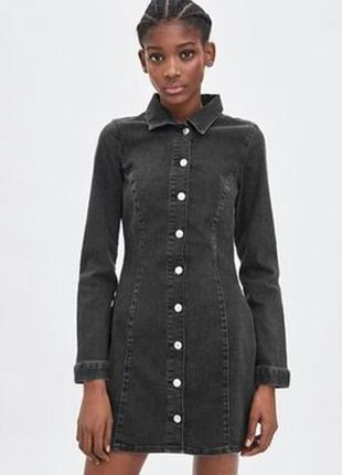 Джинсова сукня-сорочка zara authentic denim