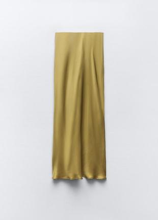 Сатиновая юбка макси в бельевом стиле от zara7 фото