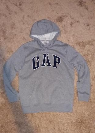 Кофта кенгуру худи gap - новый размер м бег лого серый