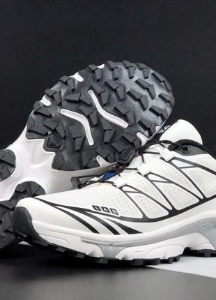 Кросівки білі salomon xt-6 чоловічі / чоловічі кросівки salomon xt6 сіточка стильні спортивні чорні