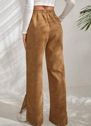 Широкі штани мікровельвет з трендовими розрізами по боках ,кльош, палаццо ,мокко та чорний7 фото