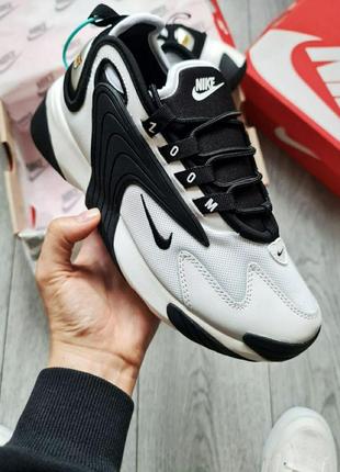 Чоловічі кросівки nike zoom 2k white black1 фото