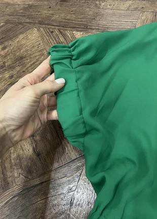 Зелена блуза шовкова zara, 100% шовк4 фото