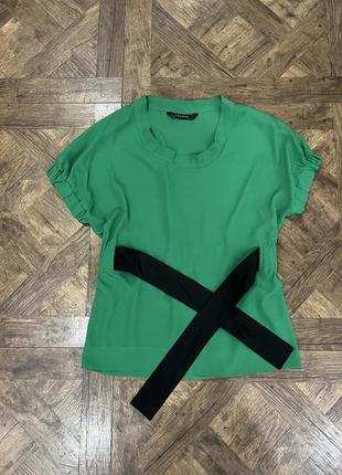 Зелена блуза шовкова zara, 100% шовк2 фото
