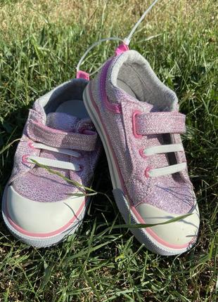 Стильные детские кеды sneakers кроссовки розовые блестящие на липучках