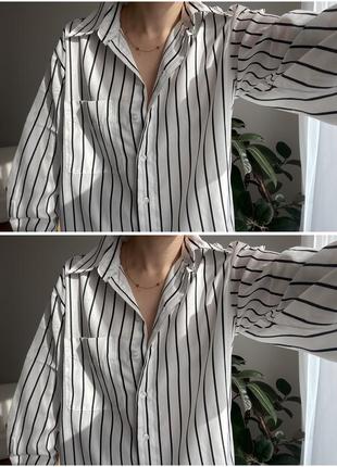 Сорочка в смужку, блуза в полоску, рубашка в полосочку zara1 фото