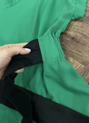 Зелена блуза шовкова zara, 100% шовк5 фото
