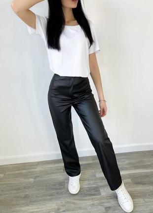 Прямые кожаные брюки женские "bono"
+ большой размер🔥5 фото