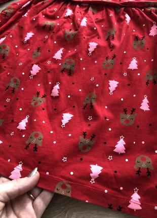 Сукня новорічне george happy 6-7 р. плаття червоне з оленями3 фото