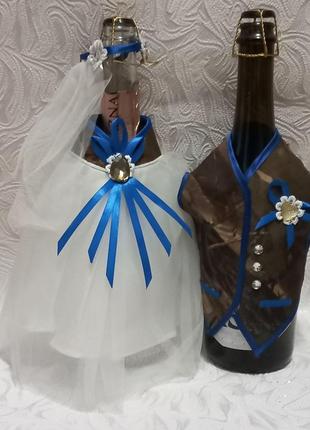 Костюмчики для свадебного шампанского "хаки"1 фото