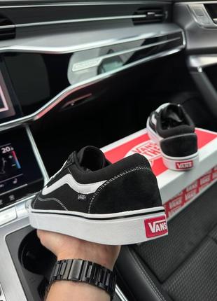 Чоловічі кросівки vans old skool all black white4 фото