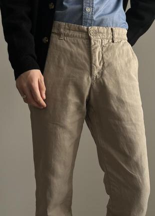 Aspesi made in italy linen pants преміум брюки штани чіноси оригінал італія дорогі льон бежеві цікаві стильні люкс1 фото