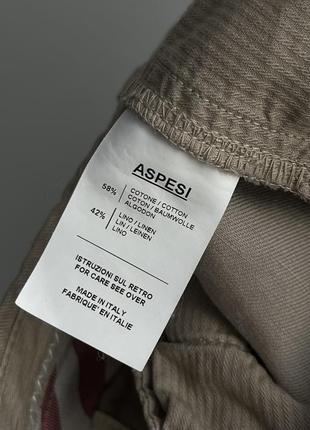 Aspesi made in italy linen pants преміум брюки штани чіноси оригінал італія дорогі льон бежеві цікаві стильні люкс2 фото