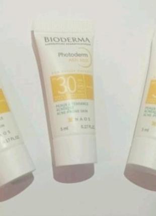 ♥️ bioderma akn mat spf 30  солнцезащитный матирующий флюид эмульсия  крем спф 301 фото