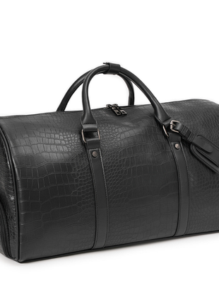 Удобная дорожная сумка рептилии для ручной клади в самолет, черный поезд. сумка для вещей...