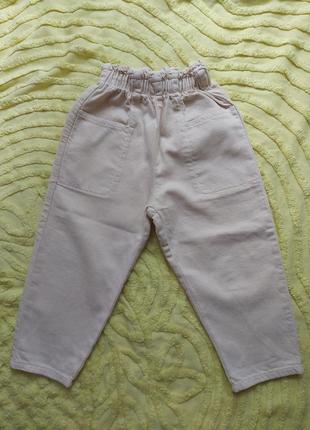 Джинсы zara светло-бежевые 3-4 года
