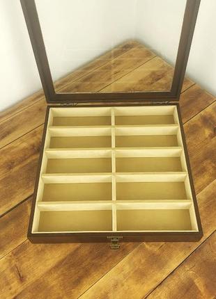 Шкатулка wooden organizer венге для очков6 фото