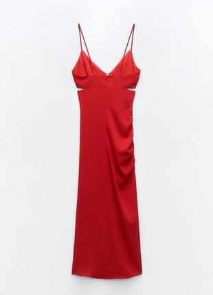 Платье красное єффектное шикарное корсетного типа zara8 фото