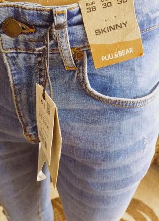 Рваные женские джинсы pull &amp; bear 26-27р!3 фото