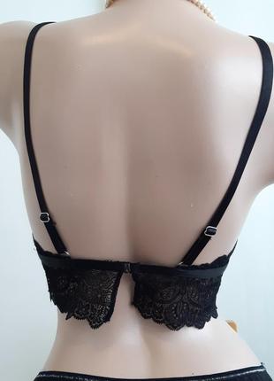 Кружевное белье бюстгальтер с треугольными чашками портупея, размер 70d