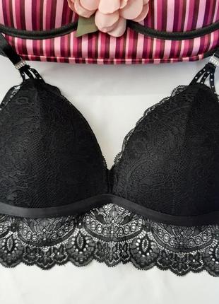 Кружевное белье бюстгальтер с треугольными чашками портупея, размер 70d