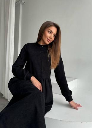 Стильна сукня з вельвету ❤️ вельветова сукня міді ❤️ сукня хакі6 фото