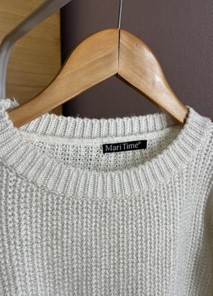 Вязаный свитер кофта белого цвета тепла2 фото