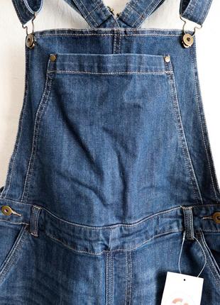 Жіночий синій джинсовий комбінезон оверсайз бавовна котон джинси 3 suisses 42 xs7 фото
