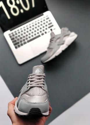 Кроссовки nike air huarache grey женские найк хуарач серые nike air max кожа nike air force 1, nike react, adidas climacool, nike presto3 фото