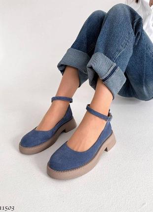Sale premium! женские синий туфли на каблуке весенне осенние весна осень1 фото
