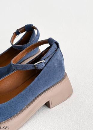 Sale premium! женские синий туфли на каблуке весенне осенние весна осень4 фото