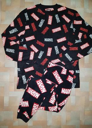 Мега теплый, пушистый комплект marvel primark пижама флис-плюш р-р m-l,xl4 фото