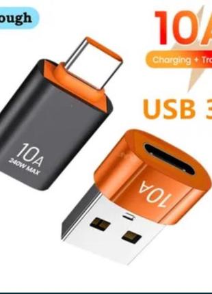 Переходник elough 10a otg usb 3.0 к type c usb c male to usb female быстрая зарядка otg для ноутбука macbook xiaomi samsung