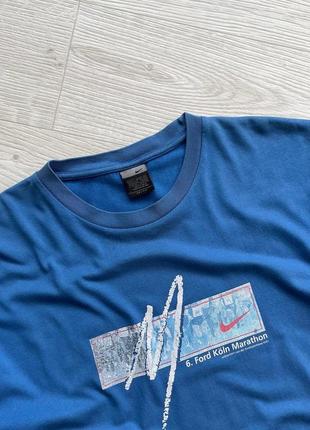 Винтажная футболка nike 6. ford koln marathon dri-fit vintage t-shirt ford bank blue2 фото