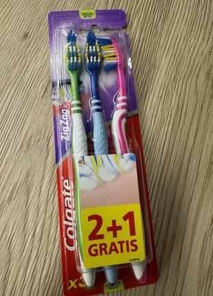Зубна щітка «зигзаг», набір щіток середньої жорсткості - clgate medium toothbrush