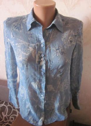 Симпатичная шелковая блузка-рубашка ann taylor размер xs