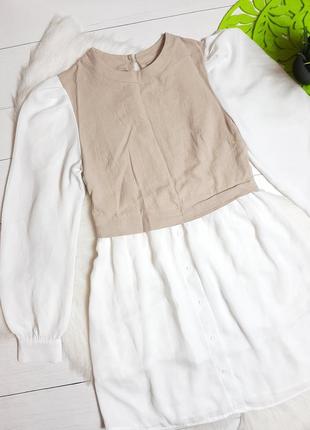 Платье shein 36рр.,или 12/14роков белое и черное в клетку3 фото