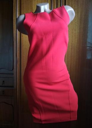 Forever 21. елегантна щільна фактурна червона сукня9 фото