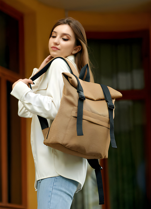 Топ! крутой рюкзак sambag rolltop milton коричневый2 фото