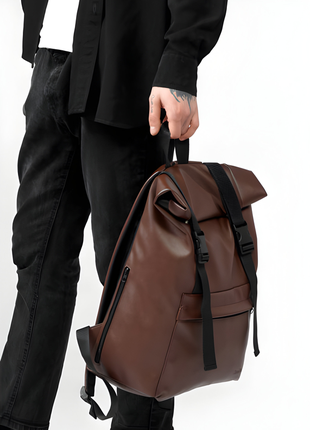 Топ! классический рюкзак sambag rolltop milton шоколад4 фото