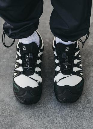 Чоловічі трекінгові кросівки salomon xa pro 3d black white green2 фото