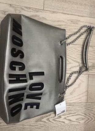 Новая сумка moschino silver