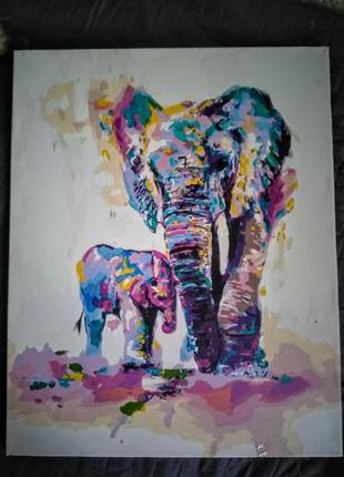 Картина "слоны" 40*50см1 фото