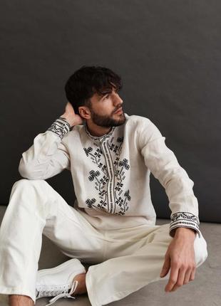 Вишиванка чоловіча мережка айворі