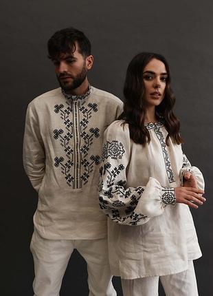 Вишиванка чоловіча мережка айворі