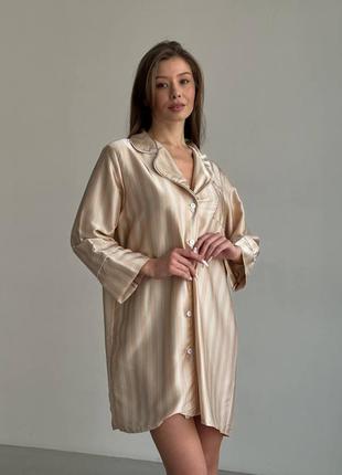 Шелковая домашняя рубашка, пижама женская, ночная рубашка3 фото