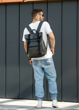 Новинка! практичний рюкзак sambag rolltop zard графітовий3 фото