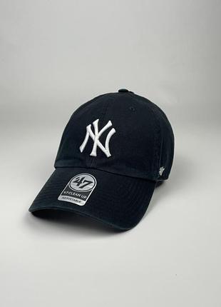 Кепка new era 47 brand clean up ny yankees оригинал унисекс черная мужская бейсболка